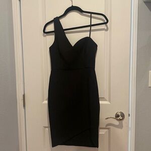 Black BCBG one shoulder dress